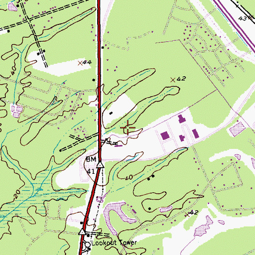 Topographic Map of Coastal Carolina University Billy Nichols Tennis Center, SC