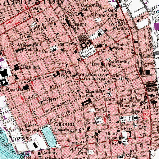 Topographic Map of College of Charleston Porters Lodge, SC