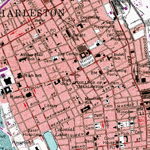 Topographic Map of College of Charleston Maybank Hall, SC