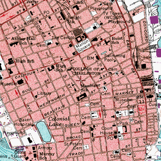 Topographic Map of College of Charleston Education Center, SC