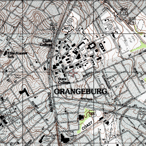 Topographic Map of South Carolina State University Crawford Zimmerman Building, SC