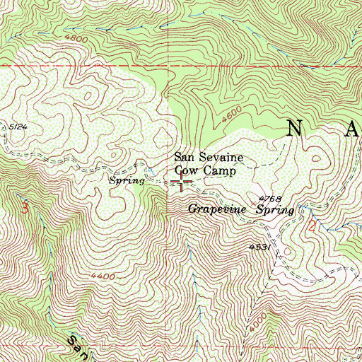 Topographic Map of San Sevaine Cow Camp, CA