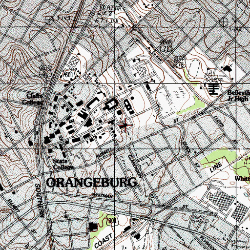 Topographic Map of South Carolina State University Truth Hall, SC