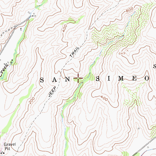 Topographic Map of San Simeon, CA