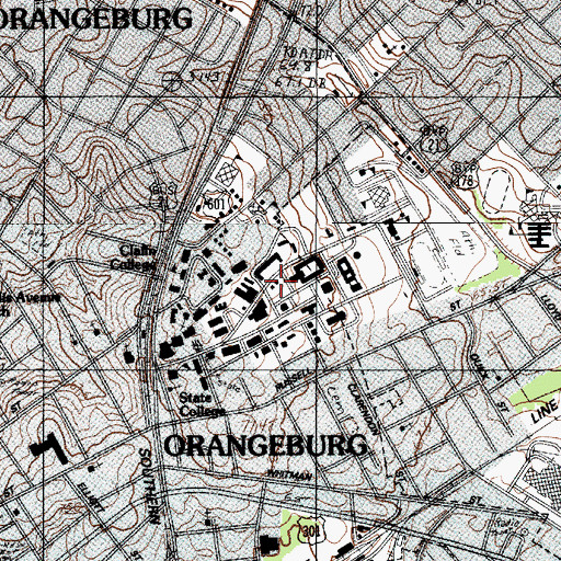Topographic Map of South Carolina State University Housing Office, SC