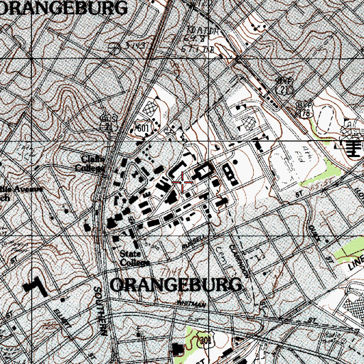 Topographic Map of South Carolina State University Student Services Building, SC