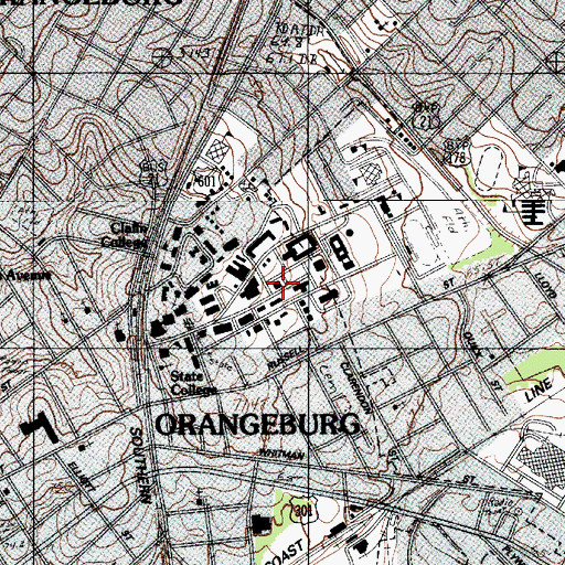 Topographic Map of South Carolina State University Dukes Gymnasium, SC