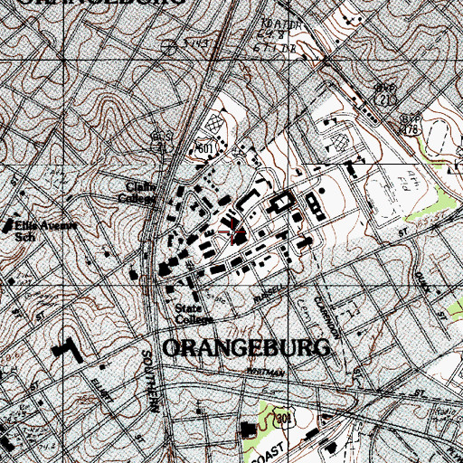 Topographic Map of South Carolina State University Abandon House, SC