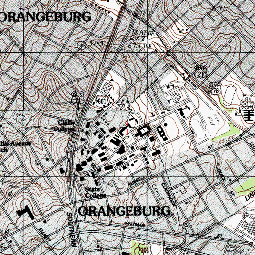 Topographic Map of South Carolina State University Bethea Hall, SC