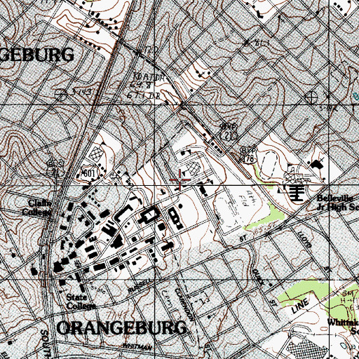Topographic Map of South Carolina State University Fine Arts Center, SC