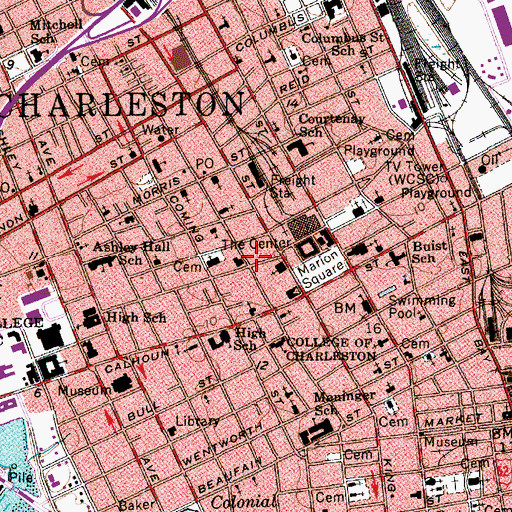 Topographic Map of College of Charleston Kelly House, SC