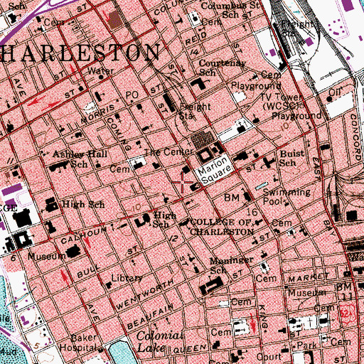 Topographic Map of College of Charleston Berry Hall, SC