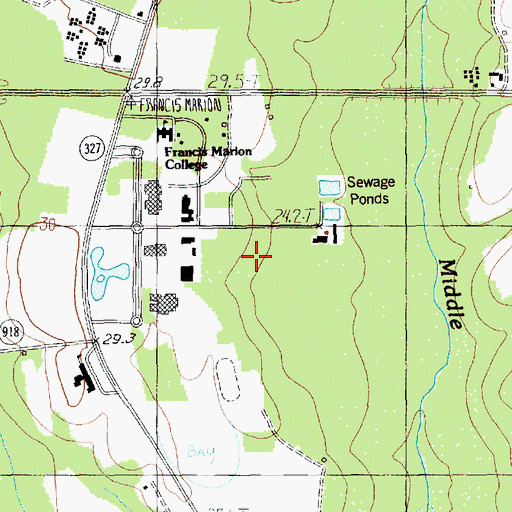 Topographic Map of Francis Marion University Ervin Dining Hall, SC