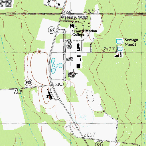 Topographic Map of Francis Marion University Smith University Center, SC