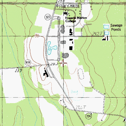 Topographic Map of Francis Marion University Kassab Tennis Courts, SC