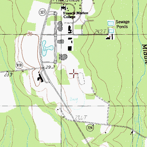 Topographic Map of Francis Marion University Cormell Baseball Field, SC