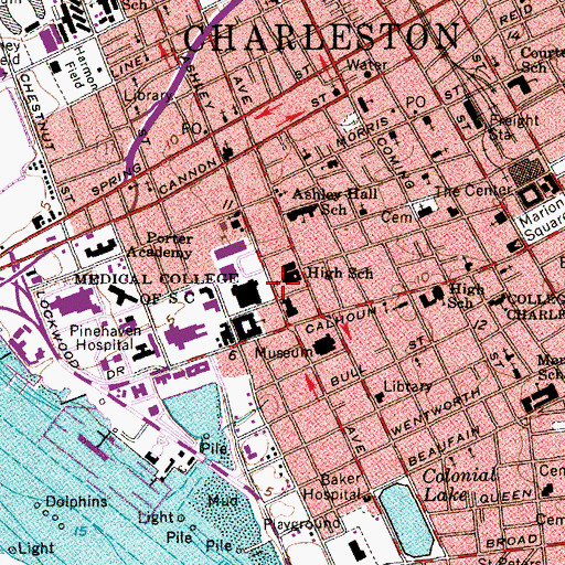 Topographic Map of Medical University of South Carolina Rutledge Tower Annex, SC