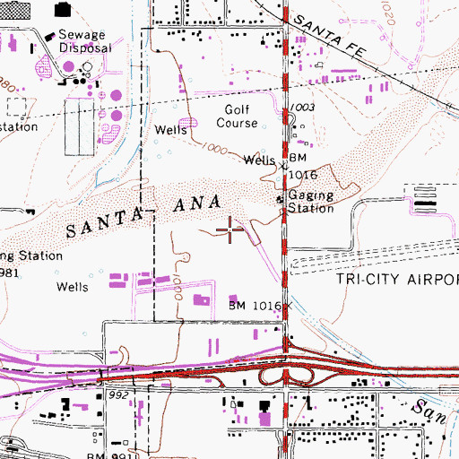 Topographic Map of San Timoteo Wash, CA