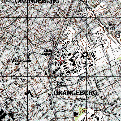 Topographic Map of Claflin University Grace Thomas Kennedy Building, SC