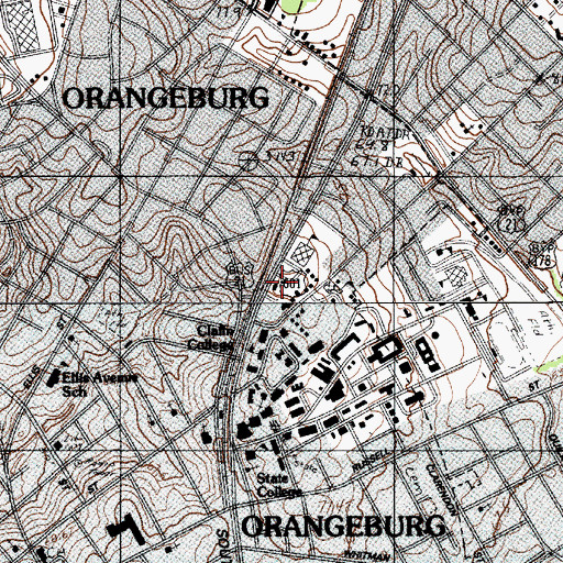 Topographic Map of Claflin University Dunwalton House, SC