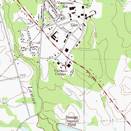 Topographic Map of Voorhees College Bedford Hall, SC