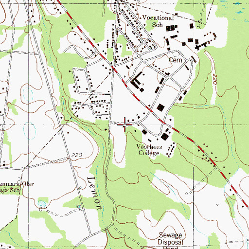 Topographic Map of Voorhees College Booker T Washington Building, SC