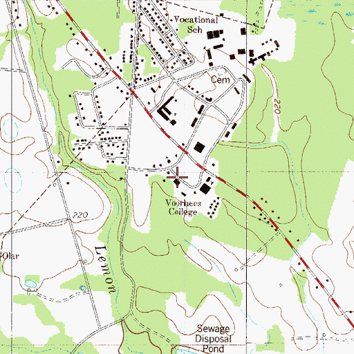 Topographic Map of Voorhees College Massachusetts Hall, SC
