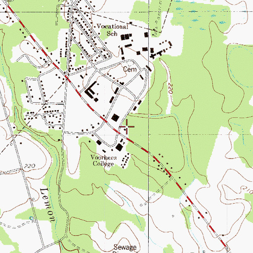 Topographic Map of Voorhees College Presidents House, SC