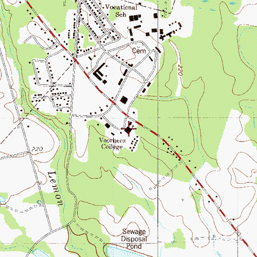 Topographic Map of Voorhees College Alan M Voorhees Science and Technology Center, SC