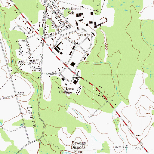 Topographic Map of Voorhees College Wilkinson Building, SC