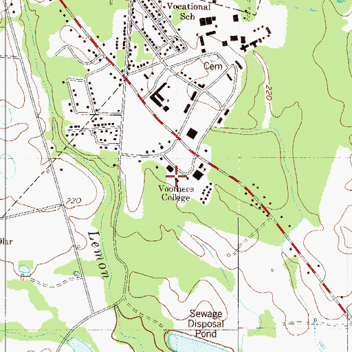 Topographic Map of Voorhees College Wright Hall, SC