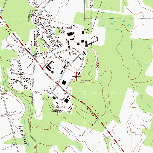 Topographic Map of Voorhees College Halmi Hall, SC