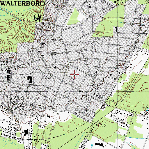 Topographic Map of University of South Carolina Salkehatchie East Science Building, SC