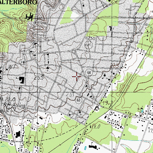 Topographic Map of University of South Carolina Salkehatchie East Gymnasium, SC