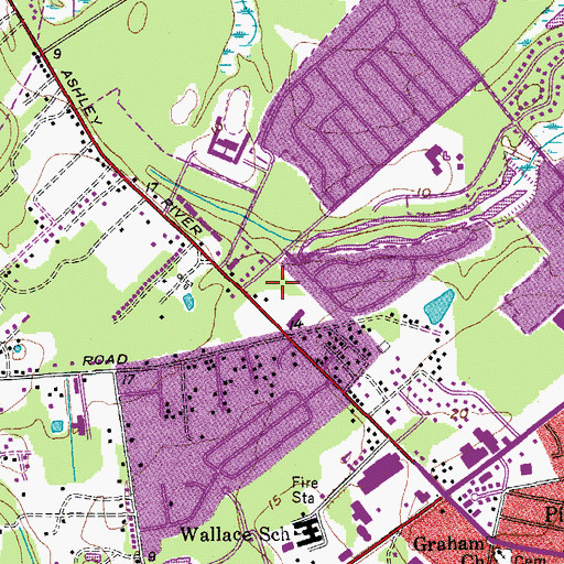 Topographic Map of Ashley River Post Office, SC