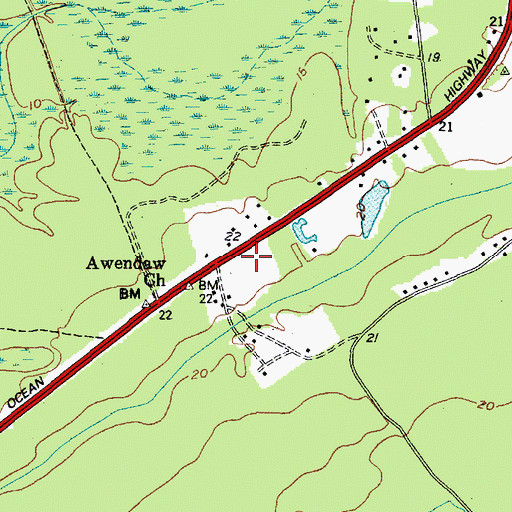 Topographic Map of Awendaw Post Office, SC
