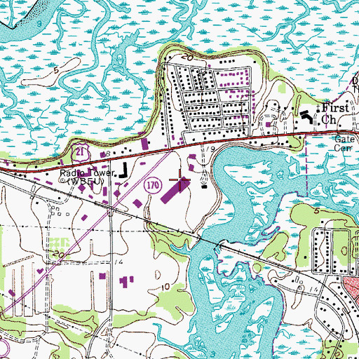 Topographic Map of Burton Post Office, SC