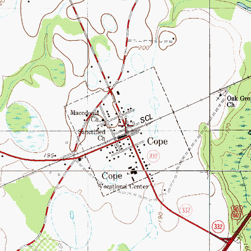 Topographic Map of Cope Post Office, SC
