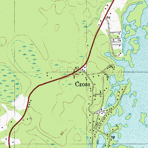 Topographic Map of Cross Post Office, SC