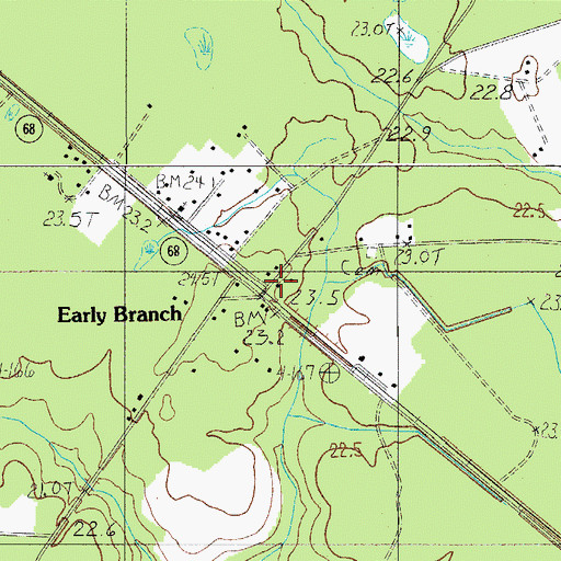 Topographic Map of Early Branch Post Office, SC