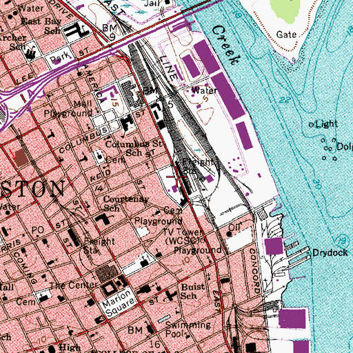Topographic Map of East Bay Post Office, SC