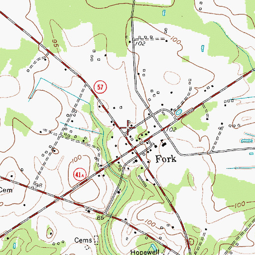 Topographic Map of Fork Post Office, SC