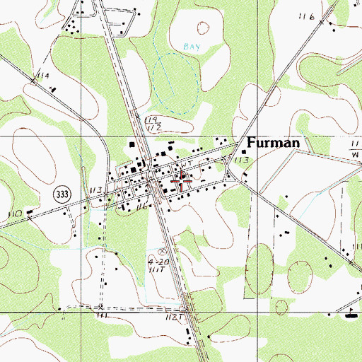 Topographic Map of Furman Post Office, SC