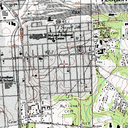 Topographic Map of Pentecostal Temple Church of God in Christ, SC