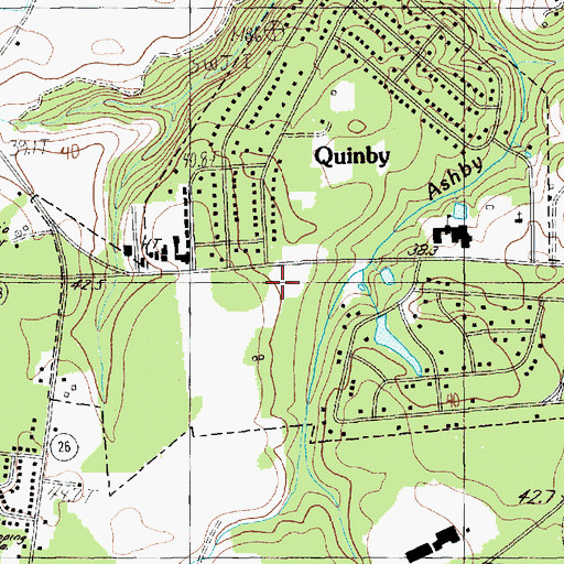 Topographic Map of Quinby Baptist Church, SC
