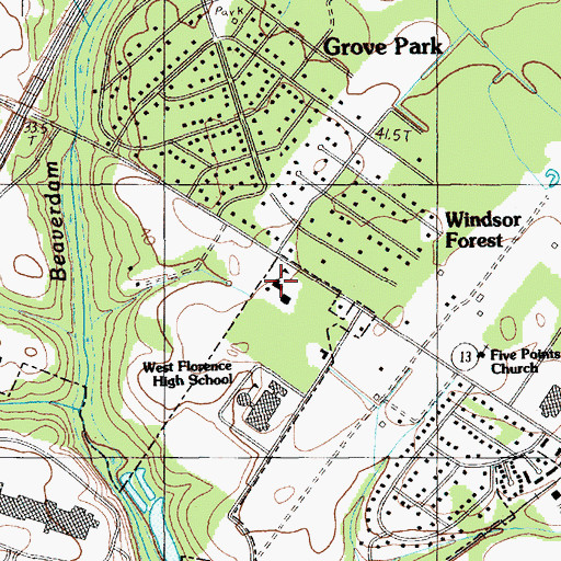 Topographic Map of Saint Anthony Church, SC