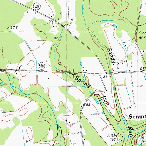 Topographic Map of Saint John Holiness Church, SC
