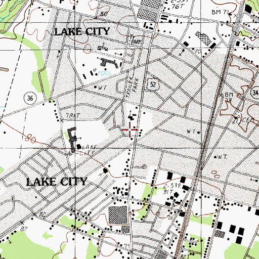 Topographic Map of Saint Mark Holiness Church, SC