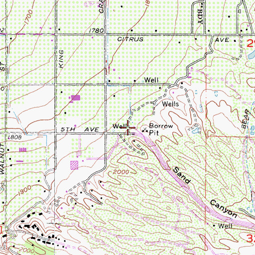 Topographic Map of Sand Canyon, CA