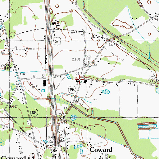 Topographic Map of The Bible Temple, SC
